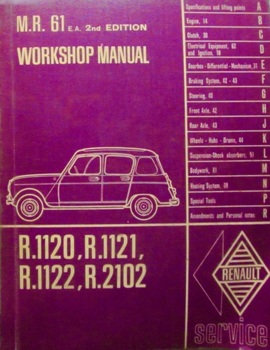 Renault workshop manual r - workshop,