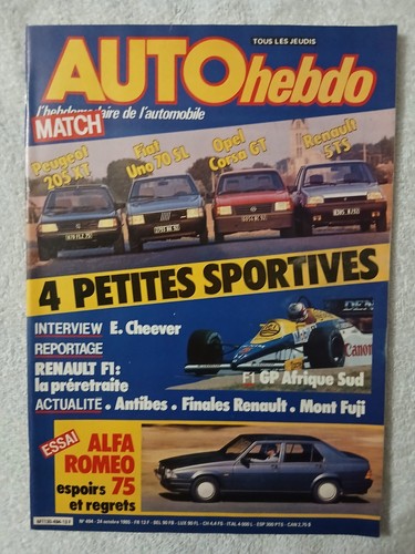 Auto hebdo 494 10 - auto, 24/10/1985