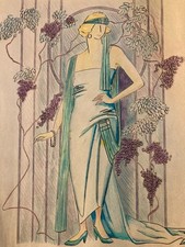 Dessin 1930 Portrait Crayon