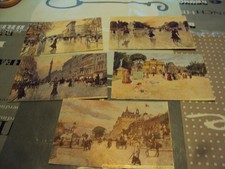 SERIE DE 5 CARTES POSTALES ANCIENNES D'EPOQUE NEUVES ; PARIS