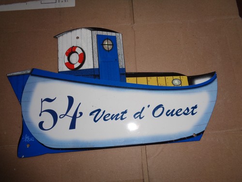 Plaque tole emaillee bateau - bateau, de