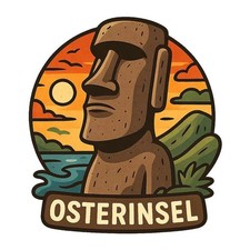 Moai Statue Sticker 9x9 cm