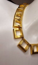 HELENA RUBINSTEIN collier iconique  VINTAGE Doré signé 