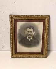 Cadre Photographie ancienne authentique portrait d'un ancien à la moustache 1920