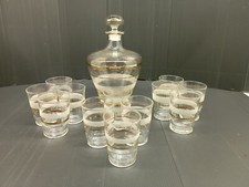 BEL ENSEMBLE , CARAFE et  12 VERRES A LIQUEUR VINTAGE, Années 1950/1970