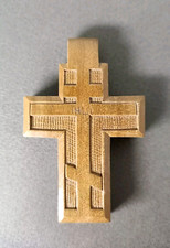 Ancien Pendentif Croix En Bois Orthodoxe.