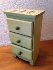 Petit Meuble 3 Tiroirs en Bois Boite à Bijoux Parfum Outils ou Autres Trésors 