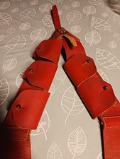   Très beau baudrier cartouchière en cuir rouge (troupe saharienne ou spahis )