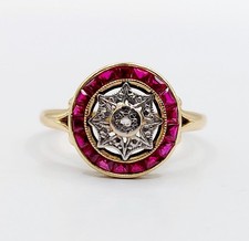 Bague cible art deco or 18k