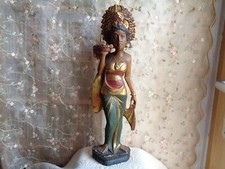 SCULPTURE BALINAISE EN BOIS MASSIF EXOTIQUE - POLYCHROME - 40,5 cm  - CIRCA 1970