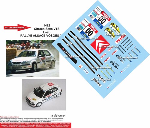 Decals ref 1422 citroen - 1/18,