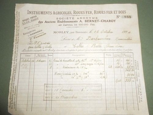 Facture ancienne morley bernet - facture,