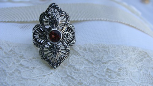 Vtg argent massif - argent, bague