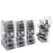Kurtzy Boite de Rangement Chaussures en Plastique Transparent (Lot de 20) -