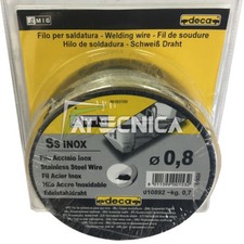 Bobine fil en acier INOX 0,8 mm 0,7 Kg Deca 010892 pour soudure Mig à gaz