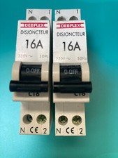 Lot de 2 DISJONCTEURS C16 230V DEBFLEX  1738AP 707022