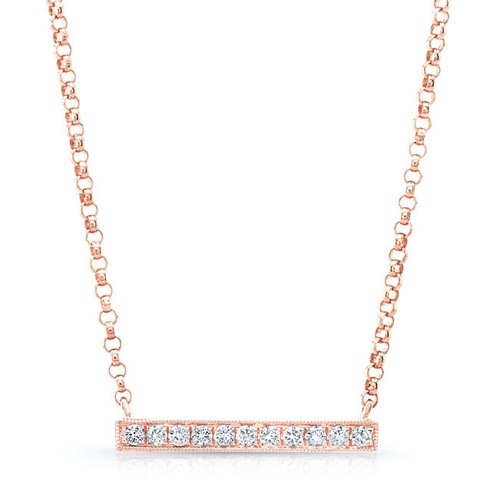 14k rose diamant barre - or,