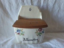 Boîte a Allumettes En Semi Porcelaine De CERANORD FRANCE VERSAILLES Décor Fleurs