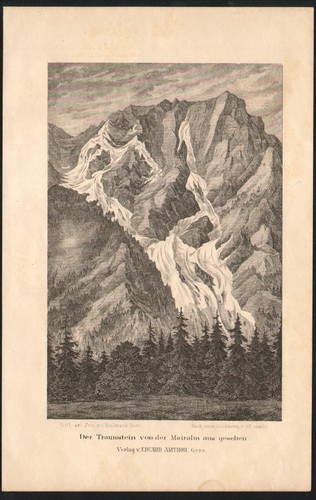 1840 lithographie montagne - 1840,