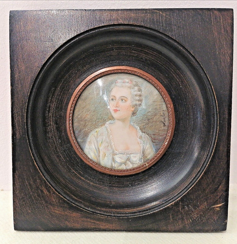 Portrait miniature ancien - portrait,