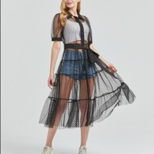 Femme Ruche Robe Voile Midi