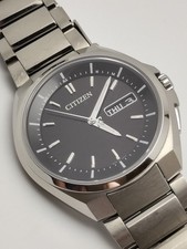 Citizen Attesa H100-T018858 Eco-Drive Titane Argent Noir Solaire Montre Hommes