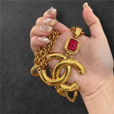 Collier long pendentif chaîne