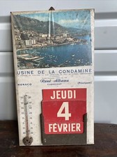 Ancien Thermometre Calendrier Usine De La Condamine Albanu Monaco Bijouterie 