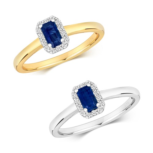 Bague solitaire blanc jaune - bague, blanc/jaune