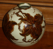ANCIEN JOLI VASE BOULE PORCELAINE CAMILLE THARAUD LIMOGES DECO XXe COLLECTION