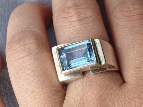 Ancienne bague tank argent - ancienne,
