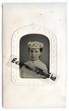 FERROTYPE photo J. HOLYLAND'S BALTIMORE MARYLAND 1867 jeune femme  chapeau croix