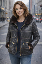 Vendre blouson cuir noir et - noir,