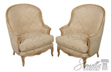 72675: Pair Damask Upholstered