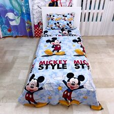 Mickey Ensemble Literie Sur- Et Dessous avec des Coins Taie Lit Simple Coton