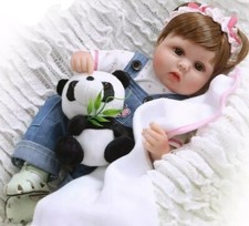 Poupée reborn entierement faite main tétine biberon couverture set de repas 