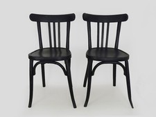 Paire de chaises de bistrot en bois Scandinave C.T.C Année 50