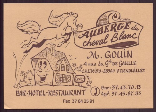 Carte visite auberge - de, "