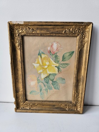 Tableau aquarelle fleurs roses - tableau,