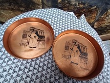 Kronenbourg 2 petits plateaux couleur cuivre