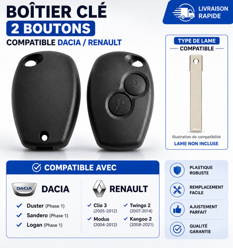 Boîtier clé boutons - boîtier,
