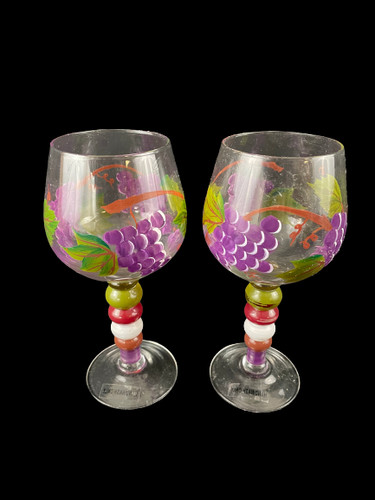 Main peint raisin grappe - grappe, vin