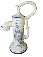 Vintage pompe à eau décorative peint à la main ancien haut de 41 cm
