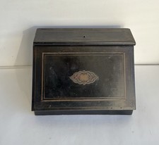 Ancien écritoire de voyage boîte à lettre Napoléon III marqueterie bois XIXème