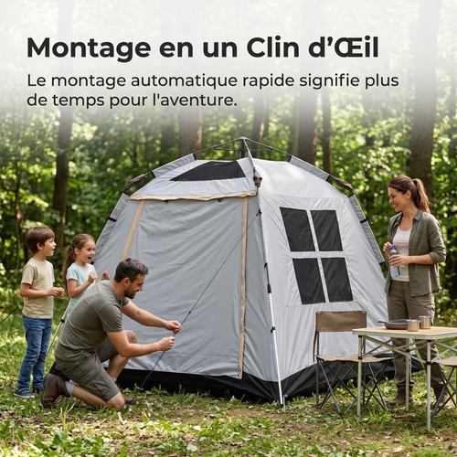 Tente camping familiale - tente,