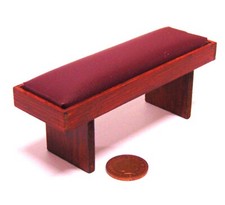 Maison de Poupées en Bois Banc Siège Bordeaux Couvert Vitrail 1:12 BAR Tumdee