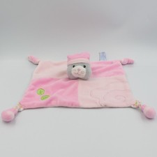 Doudou plat chat rose feuilles vertes GIPSY - 5319