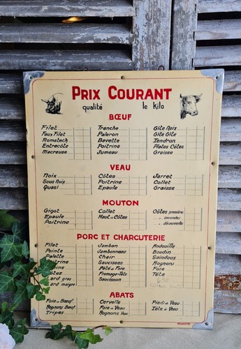 Ancien tableau prix - tableau,