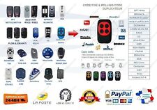TÉLÉCOMMANDE COPIEUSE ROLLING CODE ET FIXE 433,92Mhz POUR PORTAIL ET GARAGE