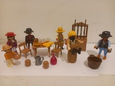 Playmobil scene cowboy Western far West Saloon lasso shérif mobilier râtelier